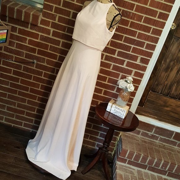 Jill Stuart BHLDN Iva Crepe Open Back Gown Dress 6 - Picture 3 of 16